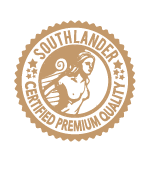 A golden logo for the company Southlander, Wholesale Flowers Near Me and Bulk Organic Food Produce Distributors